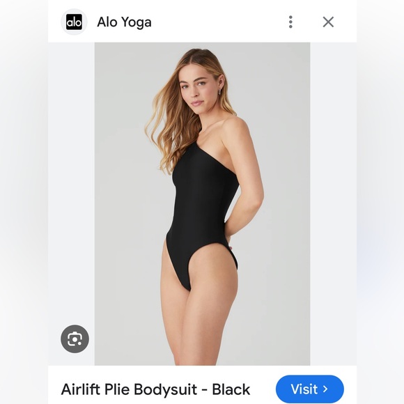 Alo Yoga Airlift Plie Bodysuit Women’s XS Black Performance Sculpting Fabric New - Picture 1 of 14